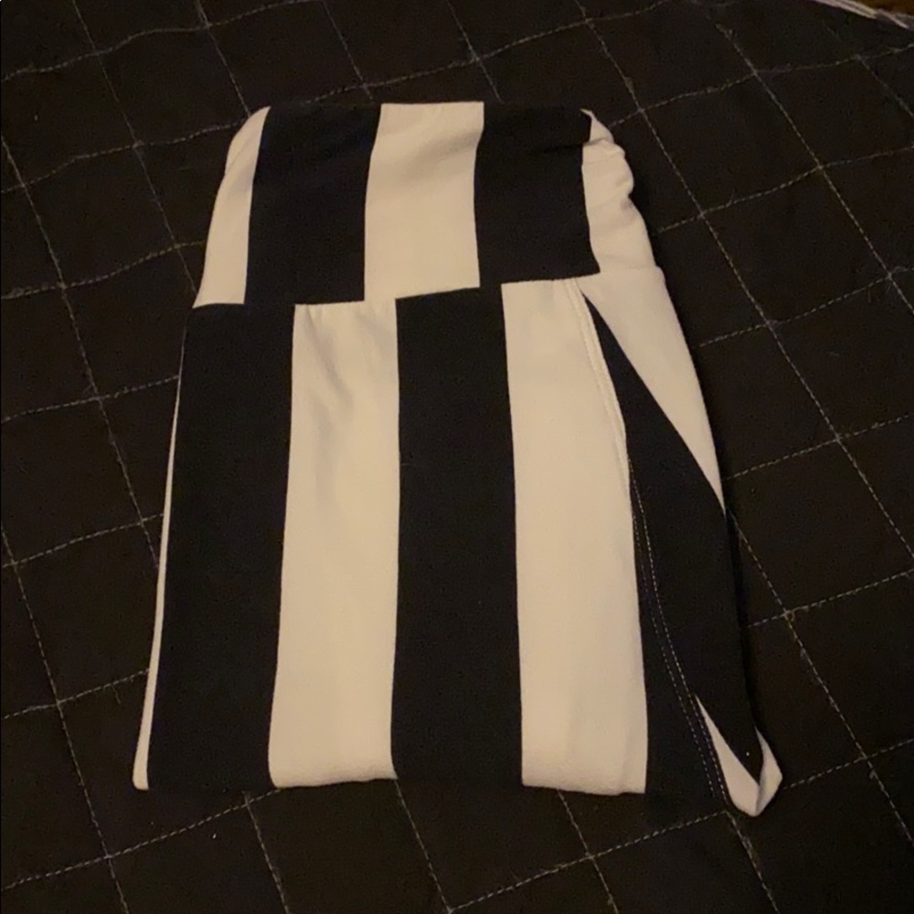 Lularoe black and white striped leggings